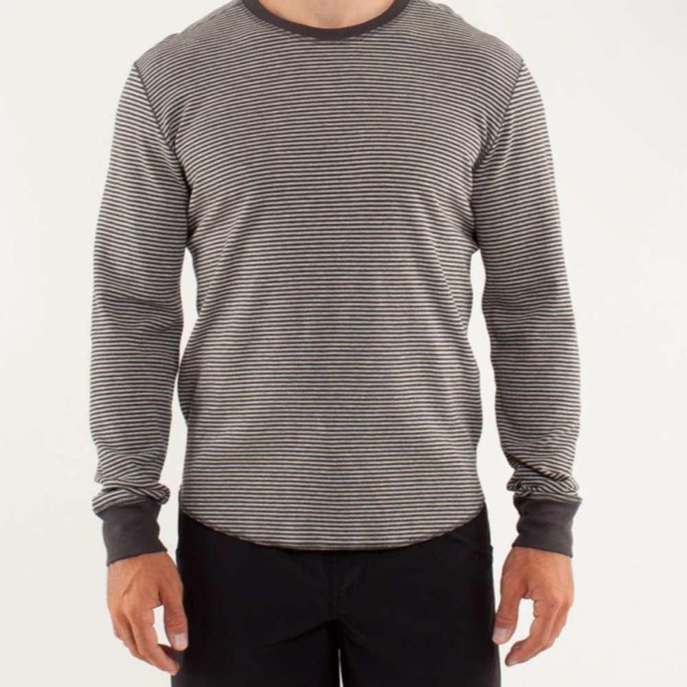 lululemon Organic Cotton Reversible Binary Long Sleeve Crew Shirt